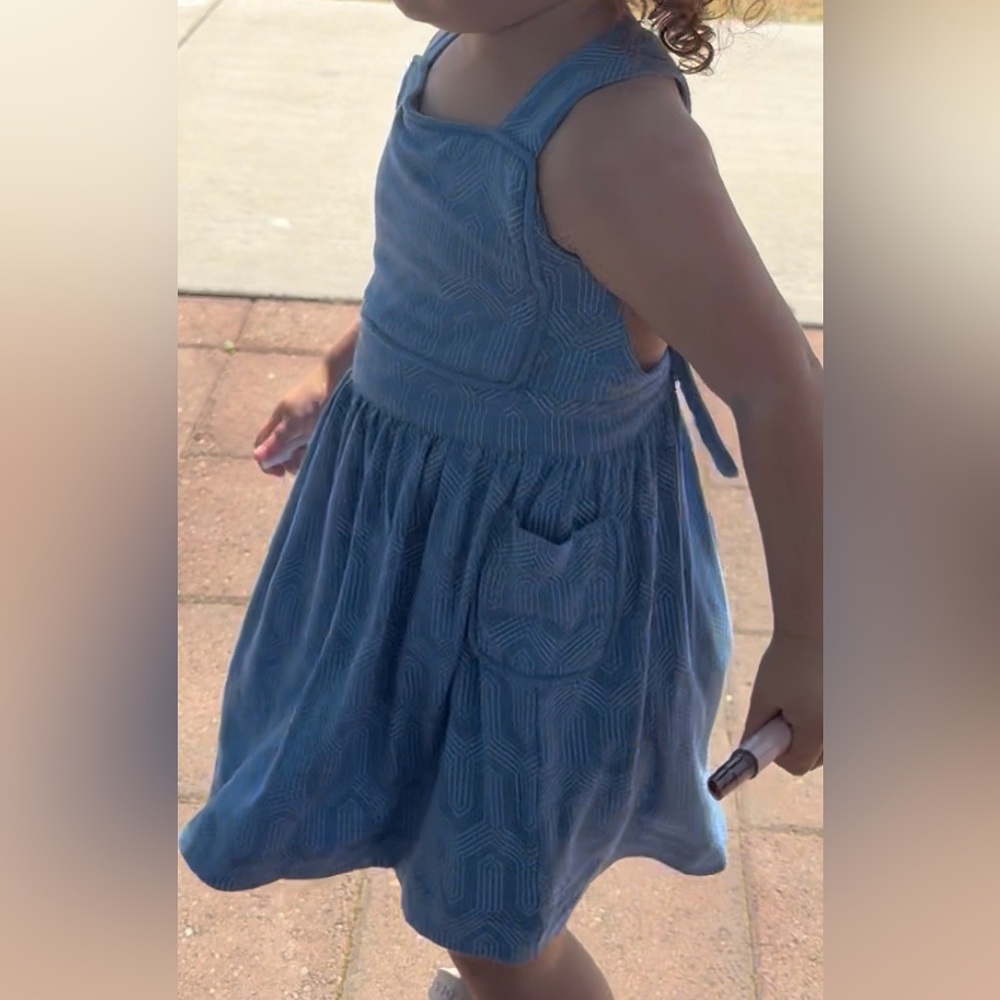 Kate Quinn Blue Patterned Kids Dress